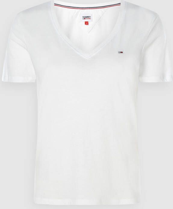 Tommy Jeans Slim fit T-shirt van biologisch katoen