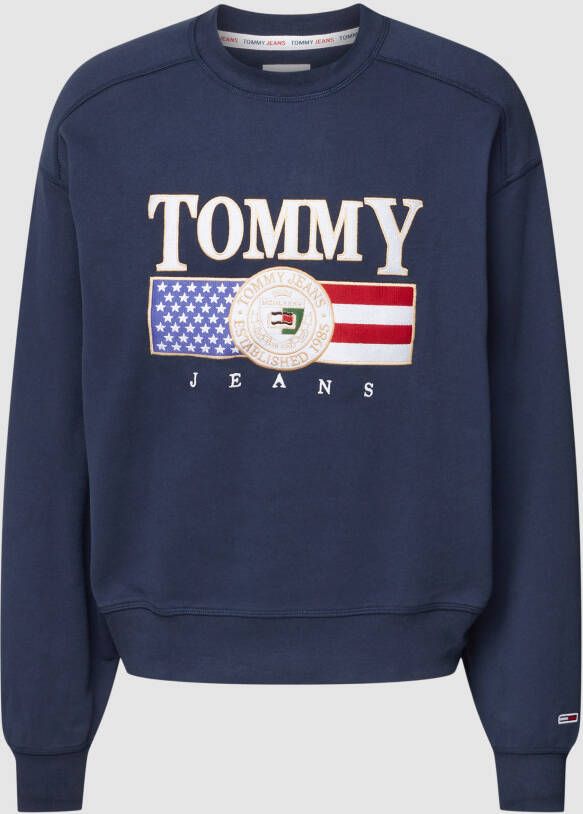 Tommy Hilfiger Heren Sweatshirt van Katoen met Logo Blue Heren