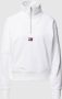 Tommy Hilfiger Bxy 1 4 Ritssluiting Tommy Jeans Sweatshirt White Dames - Thumbnail 3