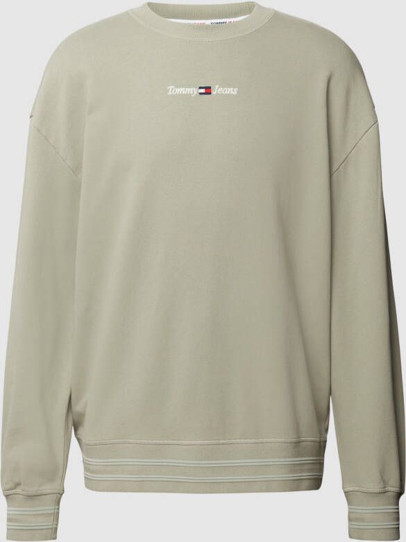 Tommy Hilfiger Groene Sweatshirt met Lange Mouwen Geborduurd Logo Green Heren
