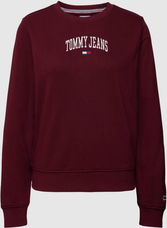 TOMMY JEANS Sweatshirt TJW REG COLLEGIATE LOGO CREW met logo-borduursels