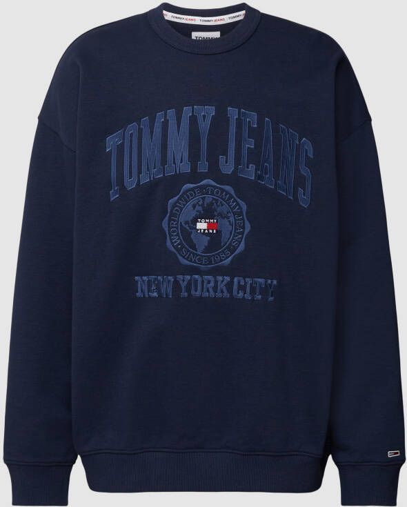 Tommy Jeans Sweatshirt met labelstitching model 'REVERSE SLUB CREW'