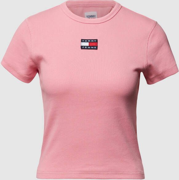 Tommy Jeans Roze Print Longsleeve T-shirt voor Dames Pink Dames