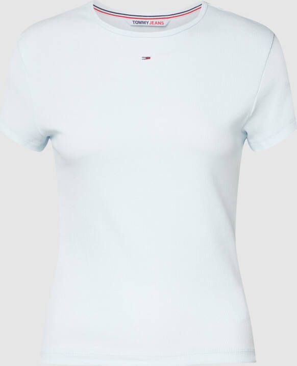 TOMMY JEANS T-shirt TJW BBY ESSENTIAL RIB SS met -merklabel