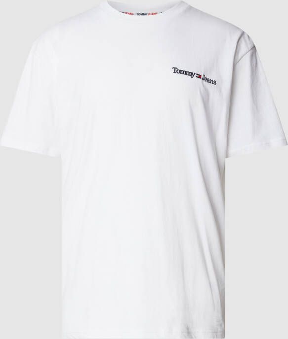 Tommy Jeans T-shirt met labelstitching model 'LINEAR'
