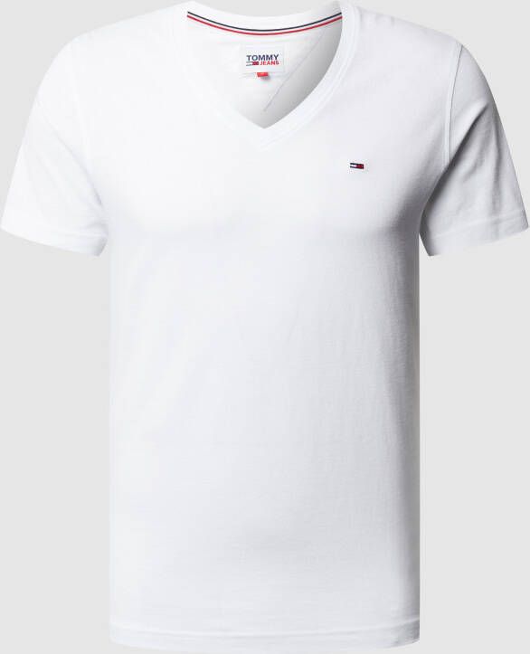Tommy Hilfiger Wit Katoenen Heren T-Shirt Klassieke Stijl White Heren