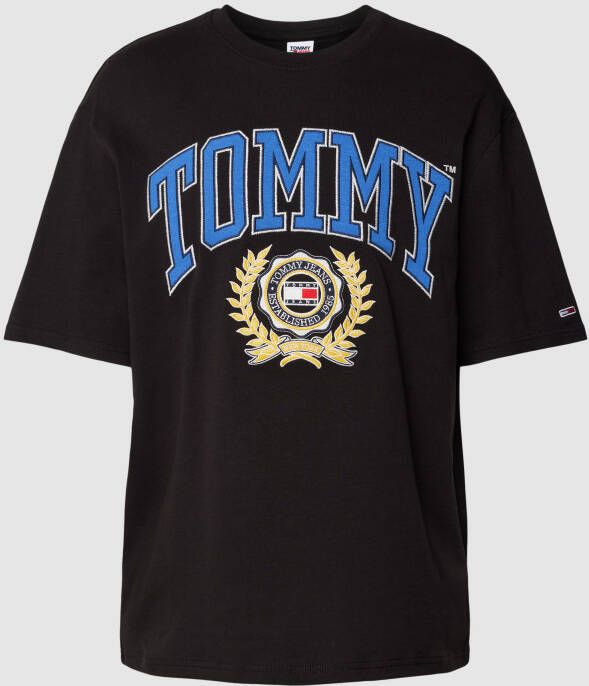 Tommy Jeans T-shirt van katoen met labeldetails