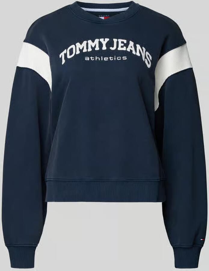 Tommy Jeans Boxy fit sweatshirt van katoenmix model 'VARSITY CREW'