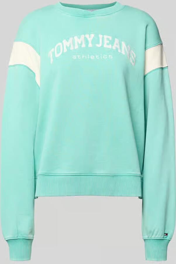 Tommy Jeans Boxy fit sweatshirt van katoenmix model 'VARSITY CREW'