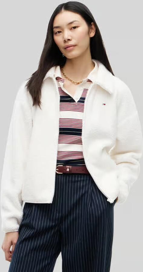 Tommy Jeans boxy fit teddyjack met labelpatch - Foto 2