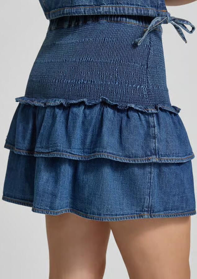 Tommy Jeans Denim minirok van puur katoen met volants