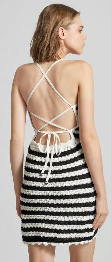 TOMMY JEANS Jurk met spaghettibandjes TJW CROCHET STRIPE DRESS - Foto 9