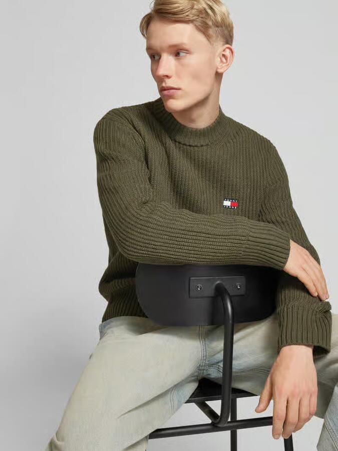 TOMMY JEANS Trui met ronde hals TJM REG BADGE TEXTURED CNECK EXT