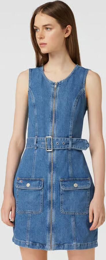 Tommy Jeans Jeansjurk met deelbare ritssluiting en riem - Foto 2