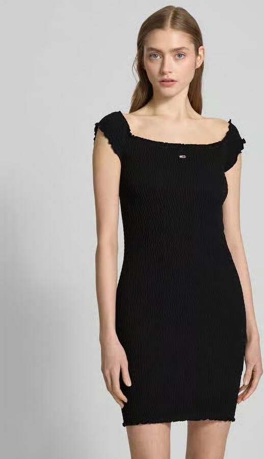 Tommy Jeans Slim fit bodycon-mini-jurk met carmenhals - Foto 7