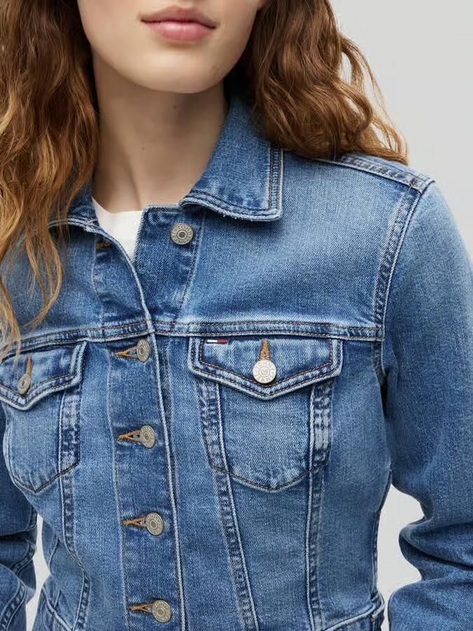 Tommy Jeans kort fit jeansjack van katoenmix