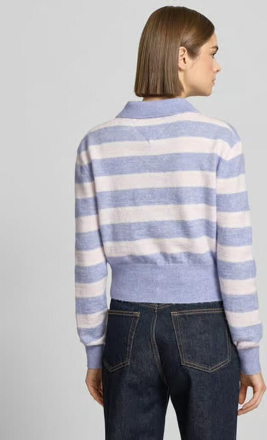 Tommy Jeans Kort knitwear-poloshirt met mix van alpaca en wol model 'TJW FLUFFY POLO SWEATER'