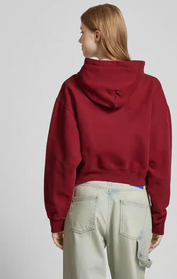 Tommy Jeans Rode Varsity Logo Hoodie Sweatshirt Red Dames
