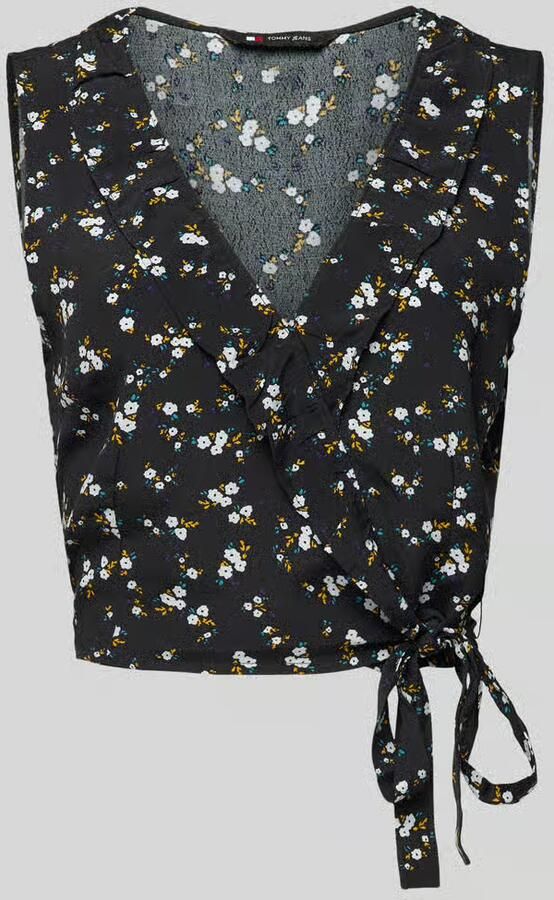 Tommy Jeans Korte wikkelblouse met bloemenmotief - Foto 2