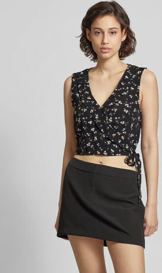 Tommy Jeans Korte wikkelblouse met bloemenmotief - Foto 4