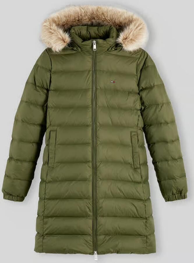 Tommy Jeans lange donsjas met afneembare capuchon