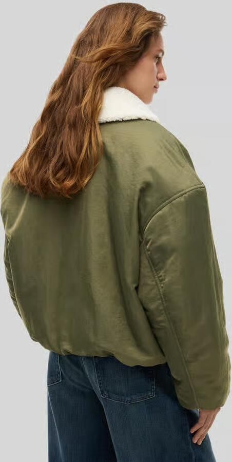 TOMMY JEANS Dames Jassen Tjw Fur Collar Utility Bomber Groen - Foto 7