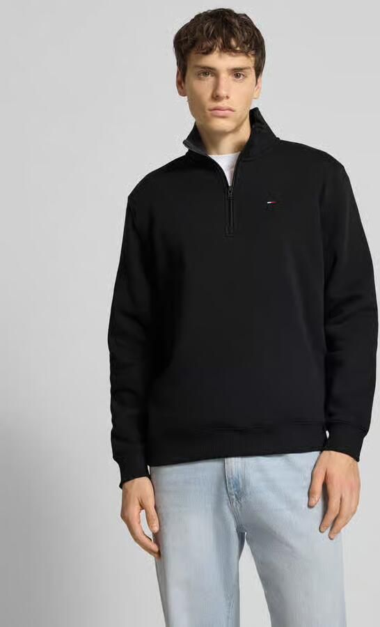 Tommy Jeans Zwarte katoenen sweatshirt met rits Black Heren - Foto 2