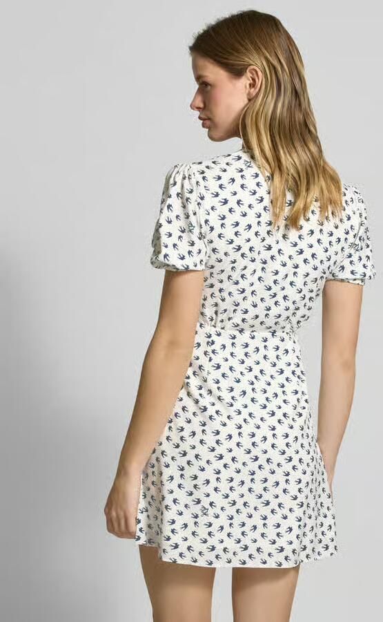 TOMMY JEANS Mini-jurk TJW SS CREPE MINI DRESS met strikdetail vogelpatroon - Foto 9