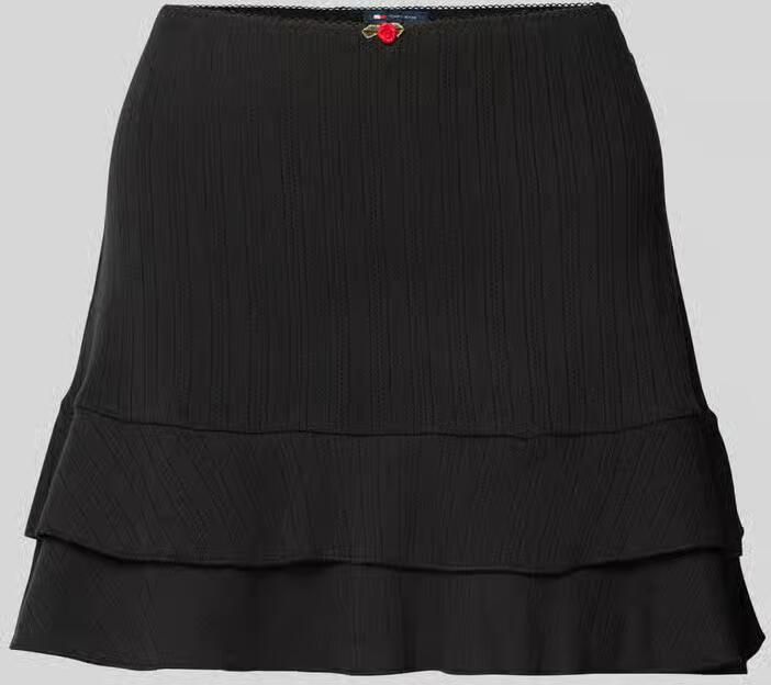 TOMMY JEANS Minirok TJW POINTELLE MINI SKIRT EXT met gaatjespatroon met volants