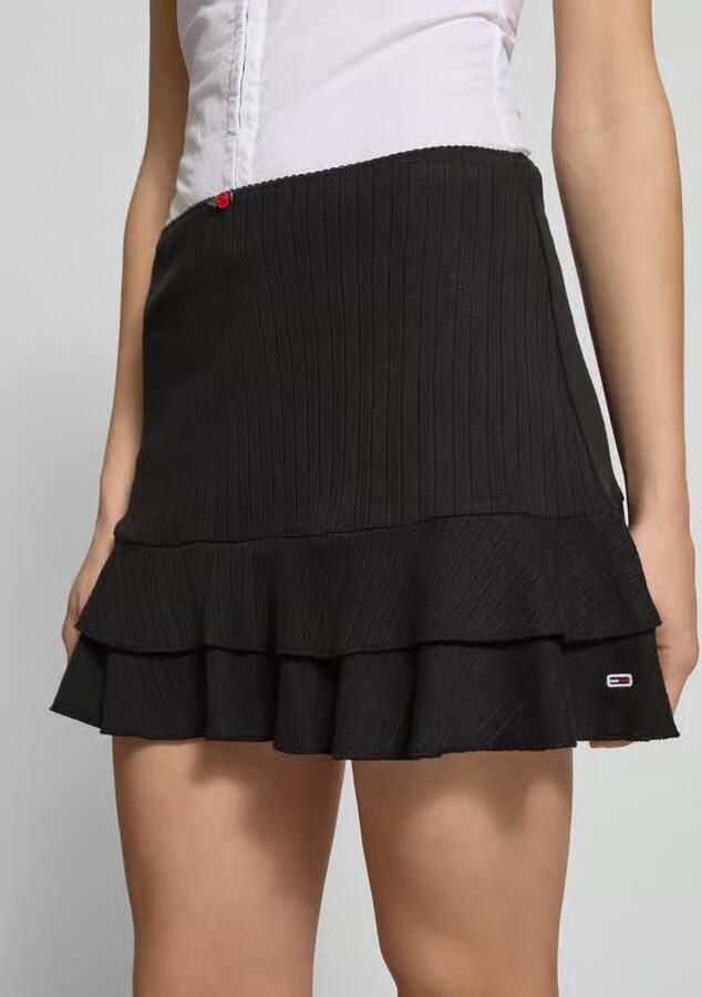 TOMMY JEANS Minirok TJW POINTELLE MINI SKIRT EXT met gaatjespatroon met volants - Foto 2