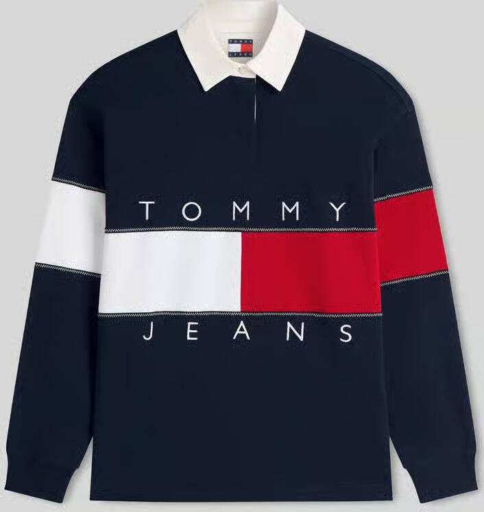 Tommy Jeans Oversize rugbyshirt van puur katoen met logoprint - Foto 4