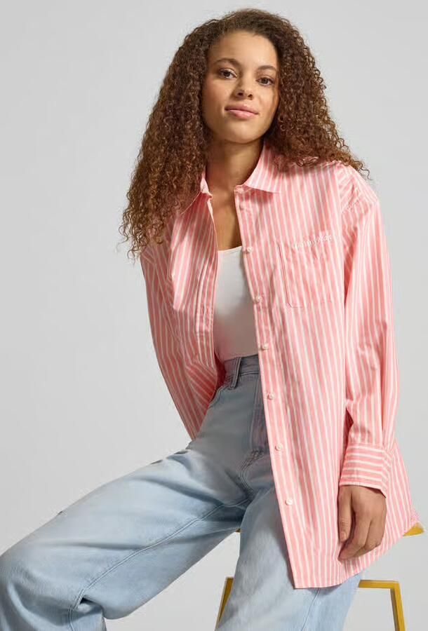 Tommy Jeans Oversized overhemdblouse van katoenmix - Foto 2