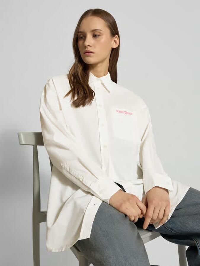 Tommy Jeans Oversized overhemdblouse van katoenmix - Foto 2