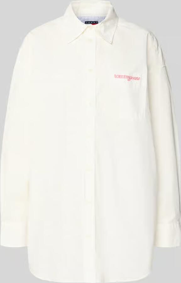 Tommy Jeans Oversized overhemdblouse van katoenmix