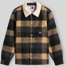 Tommy Jeans Oversized overhemdjack met platte kraag model 'TEDDY COLLAR BRUSHED'