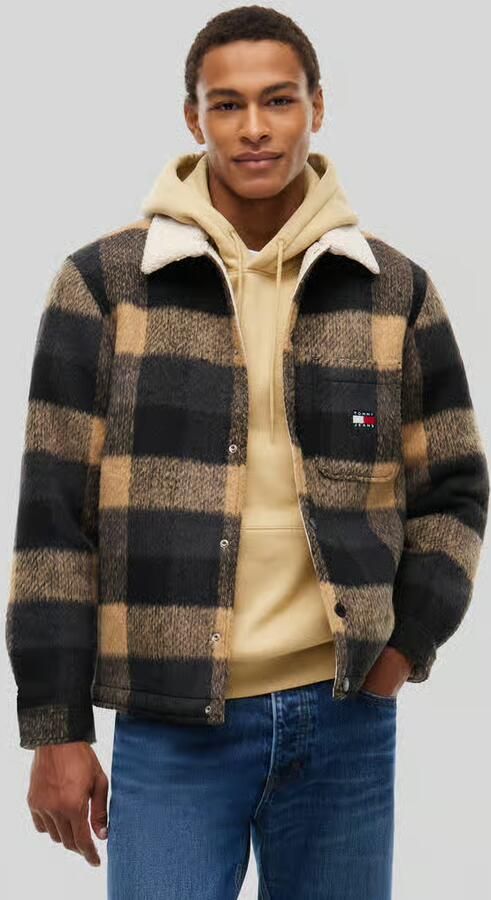 Tommy Jeans Oversized overhemdjack met platte kraag model 'TEDDY COLLAR BRUSHED' - Foto 3