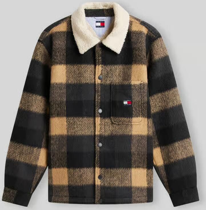 Tommy Jeans Oversized overhemdjack met platte kraag model 'TEDDY COLLAR BRUSHED' - Foto 2