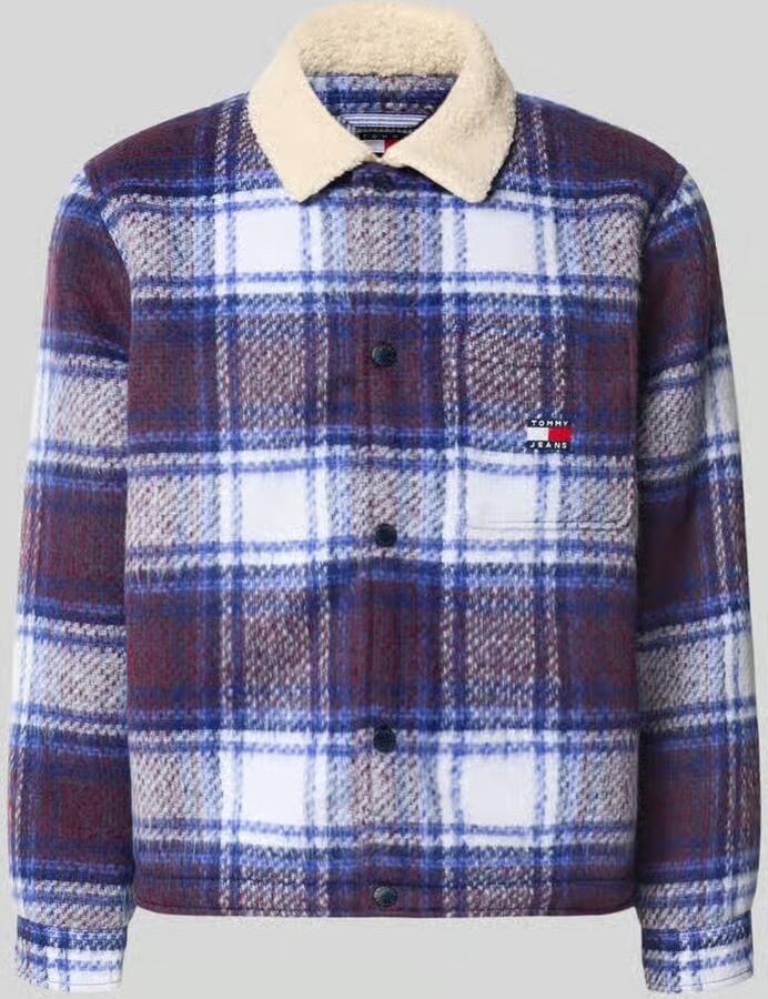 Tommy Jeans Oversized overhemdjack met platte kraag model 'TEDDY COLLAR BRUSHED'