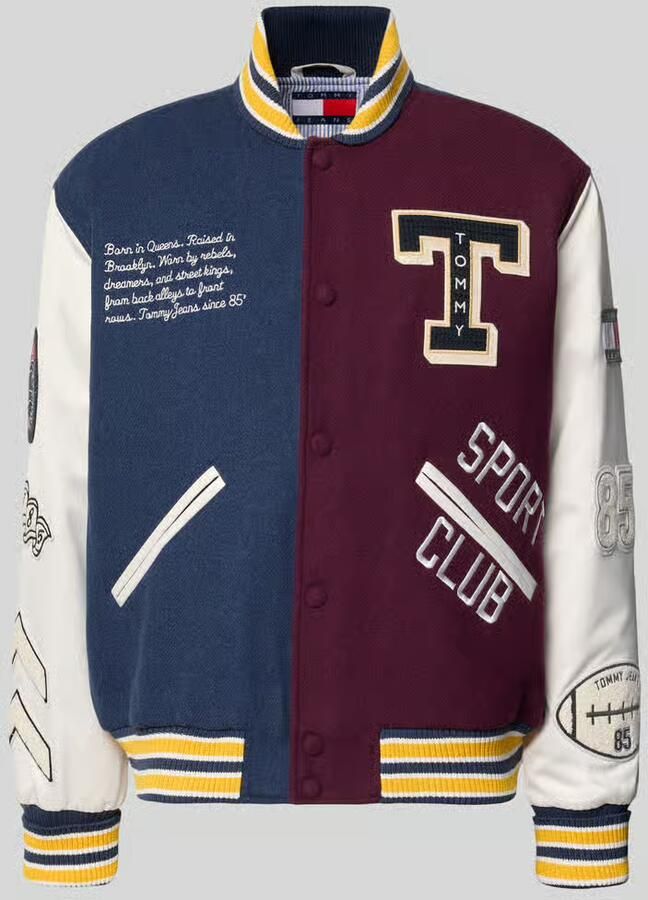 Tommy Jeans Regular fit bomberjack van wolmix model 'LETTERMAN'