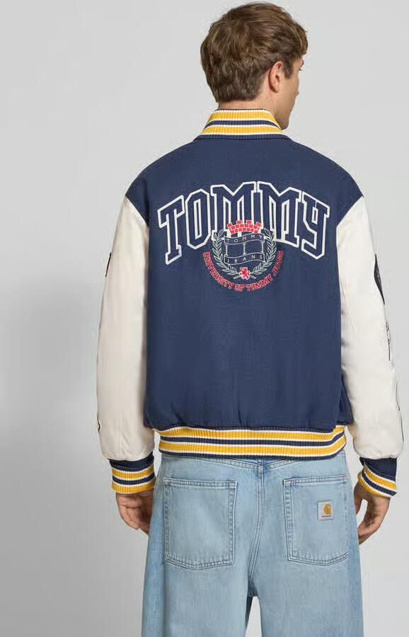Tommy Jeans Regular fit bomberjack van wolmix model 'LETTERMAN' - Foto 2