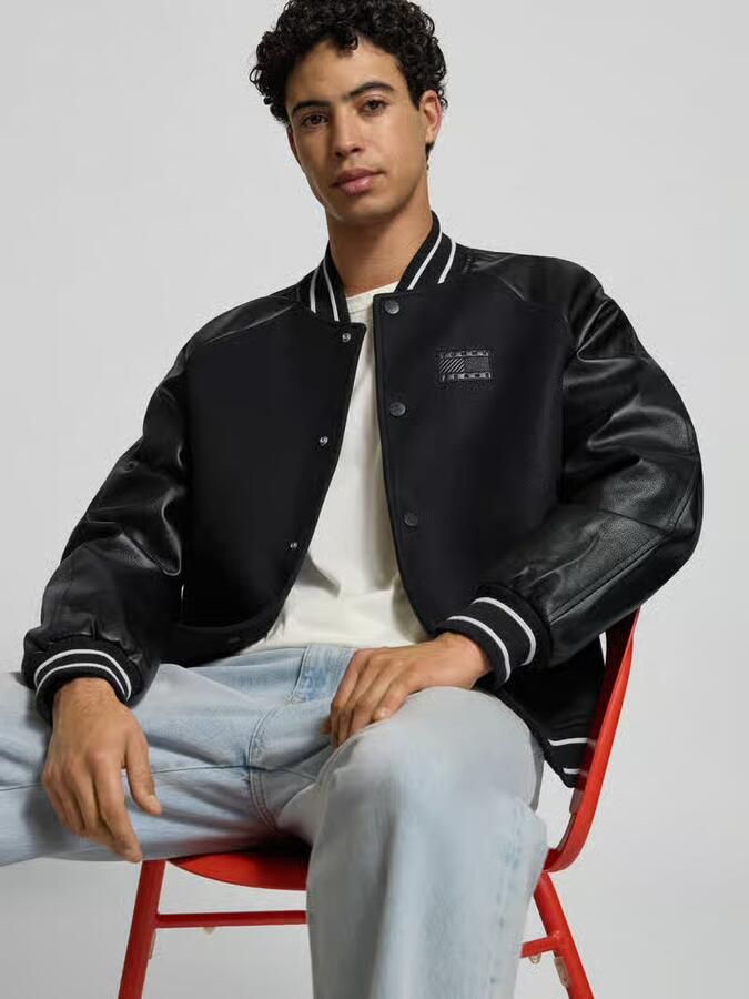 Tommy Jeans Regular fit collegejack met wol - Foto 2