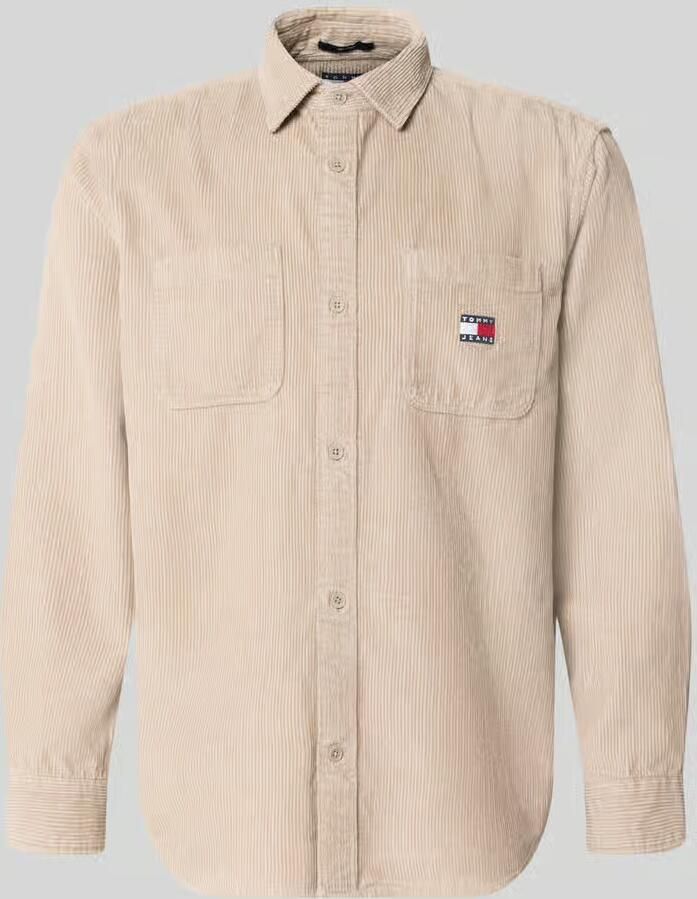 Tommy Jeans Regular fit corduroy overhemd met logopatch