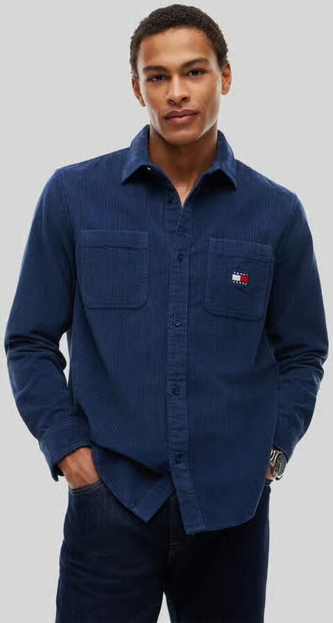Tommy Jeans Regular fit corduroy overhemd met logopatch - Foto 2