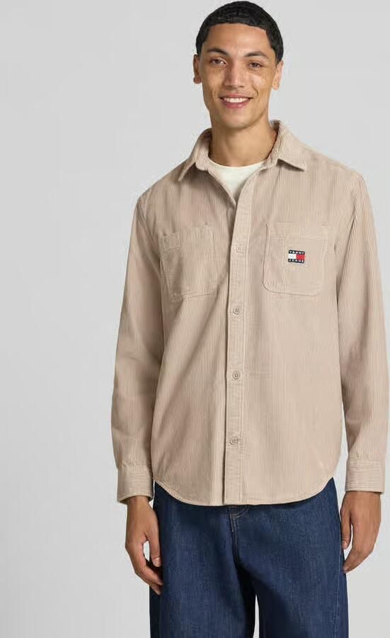 Tommy Jeans Regular fit corduroy overhemd met logopatch - Foto 2