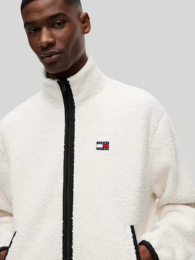 Tommy Jeans Regular fit fleecejack met gestikt logo