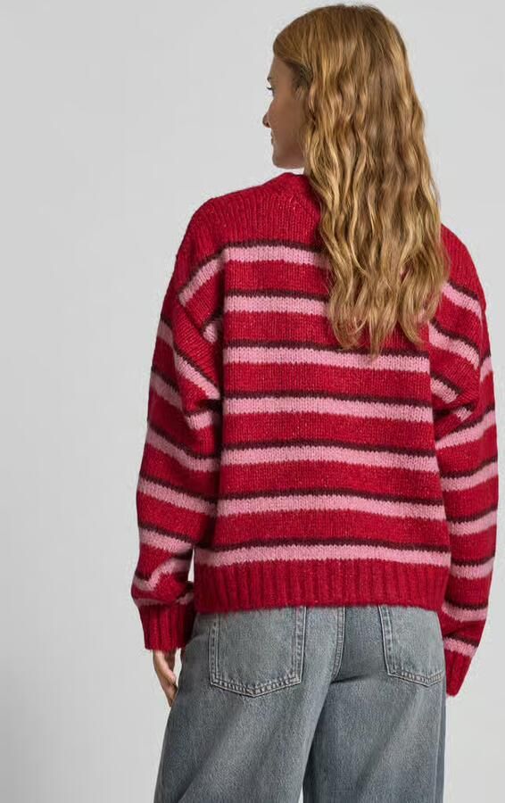 TOMMY JEANS Trui met ronde hals TJW BADGE STRIPE FLUFFY SWEATER - Foto 6