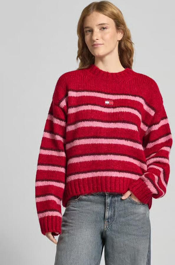 TOMMY JEANS Trui met ronde hals TJW BADGE STRIPE FLUFFY SWEATER - Foto 7