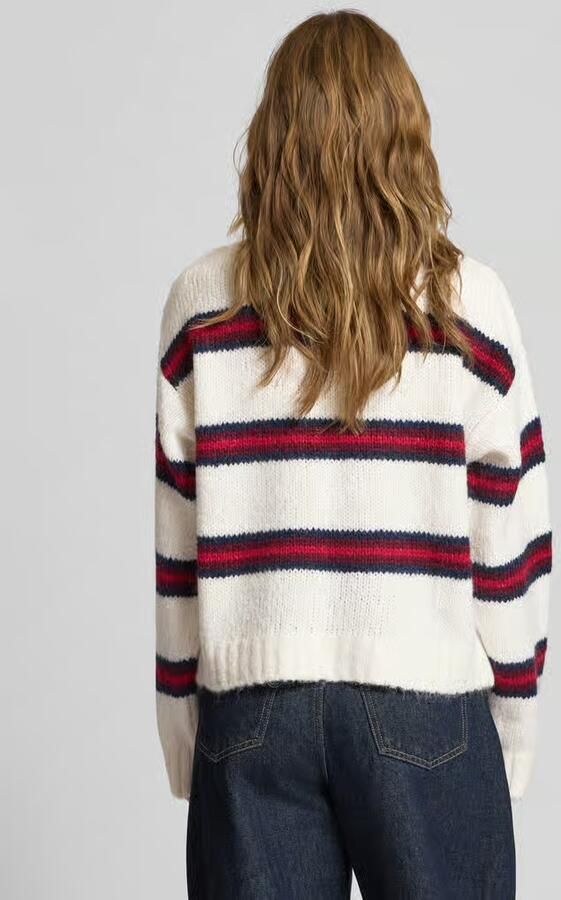 TOMMY JEANS Trui met ronde hals TJW BADGE STRIPE FLUFFY SWEATER - Foto 6