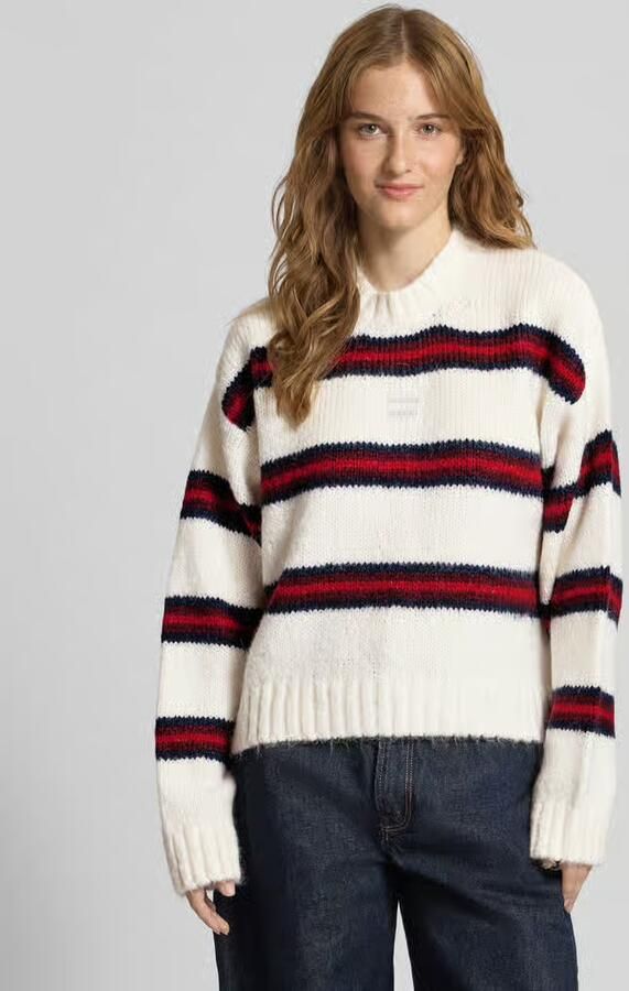 TOMMY JEANS Trui met ronde hals TJW BADGE STRIPE FLUFFY SWEATER - Foto 7