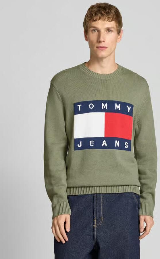 TOMMY JEANS Heren Truien & Vesten Tjm Reg Melange Flag Sweater Groen - Foto 6